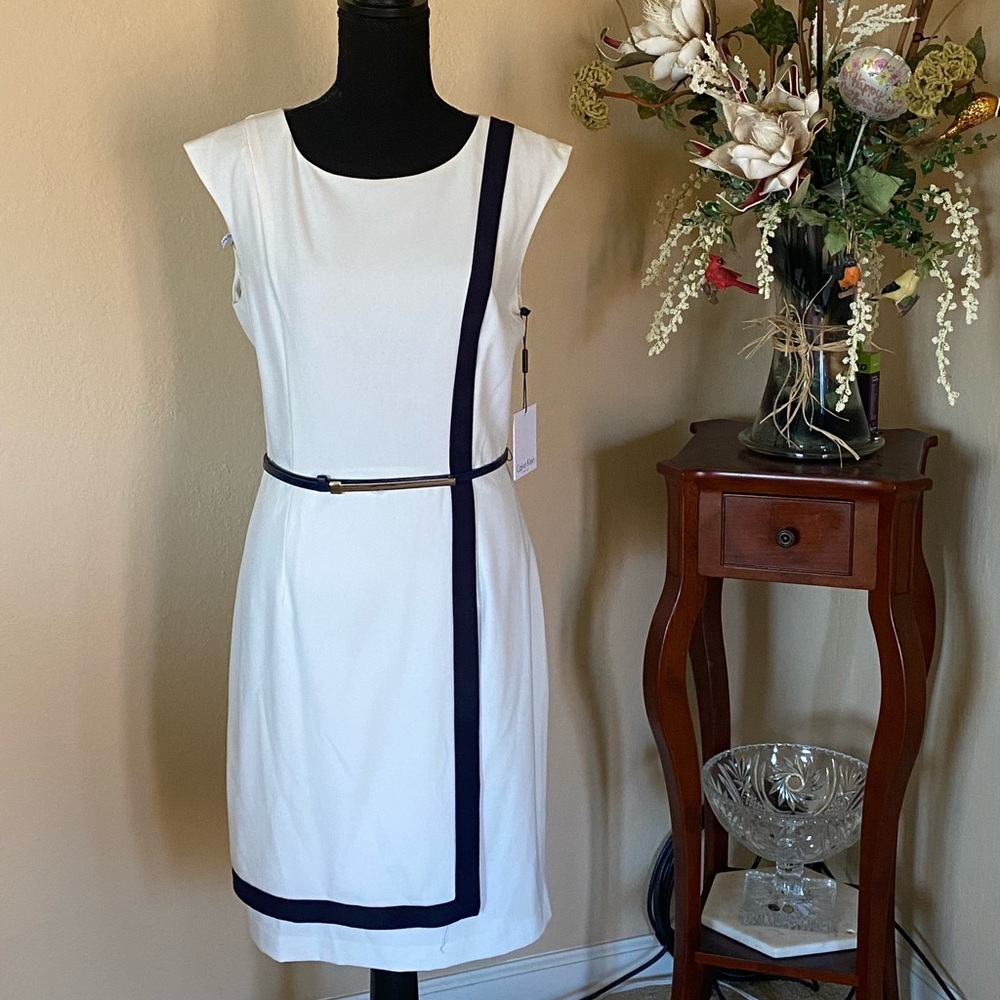 Calvin Klein White Cap Sleeve Dress